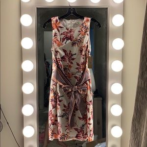 Orange, pink and purple flower dress